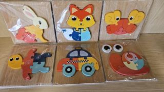 Obrázek z Puzzle dřevěné se zvířátky 15cm 